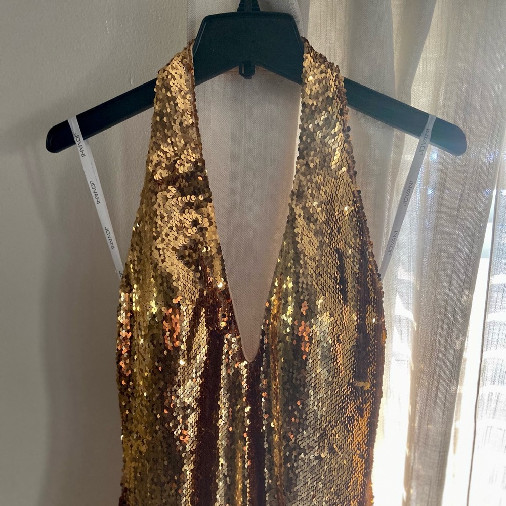 Jovani 62630 Gold Sequin Gown